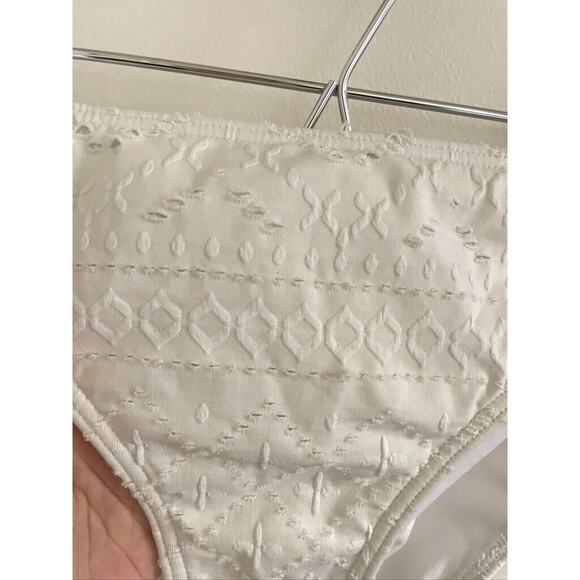 Roxy Bikini Bottom Women's Medium Swimwear Quiet Beauty White Moderate Mid Waist - Picture 3 of 6